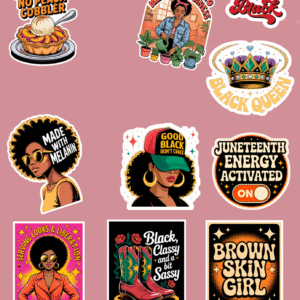 🖤 Pack de 10 Stickers Afro – Juneteenth