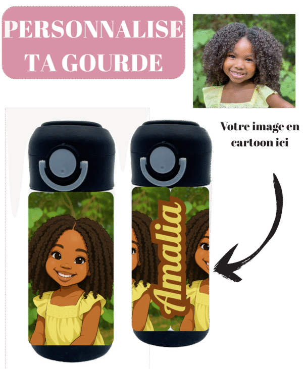 Gourde Isotherme Afro Kids Personnalisé