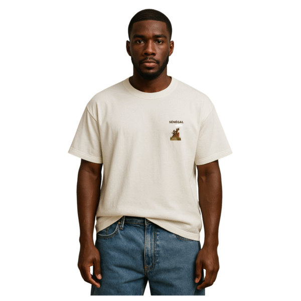 T-Shirt Unisexe Oversize Sénégal Monument de la Renaissance Africaine – Image 2