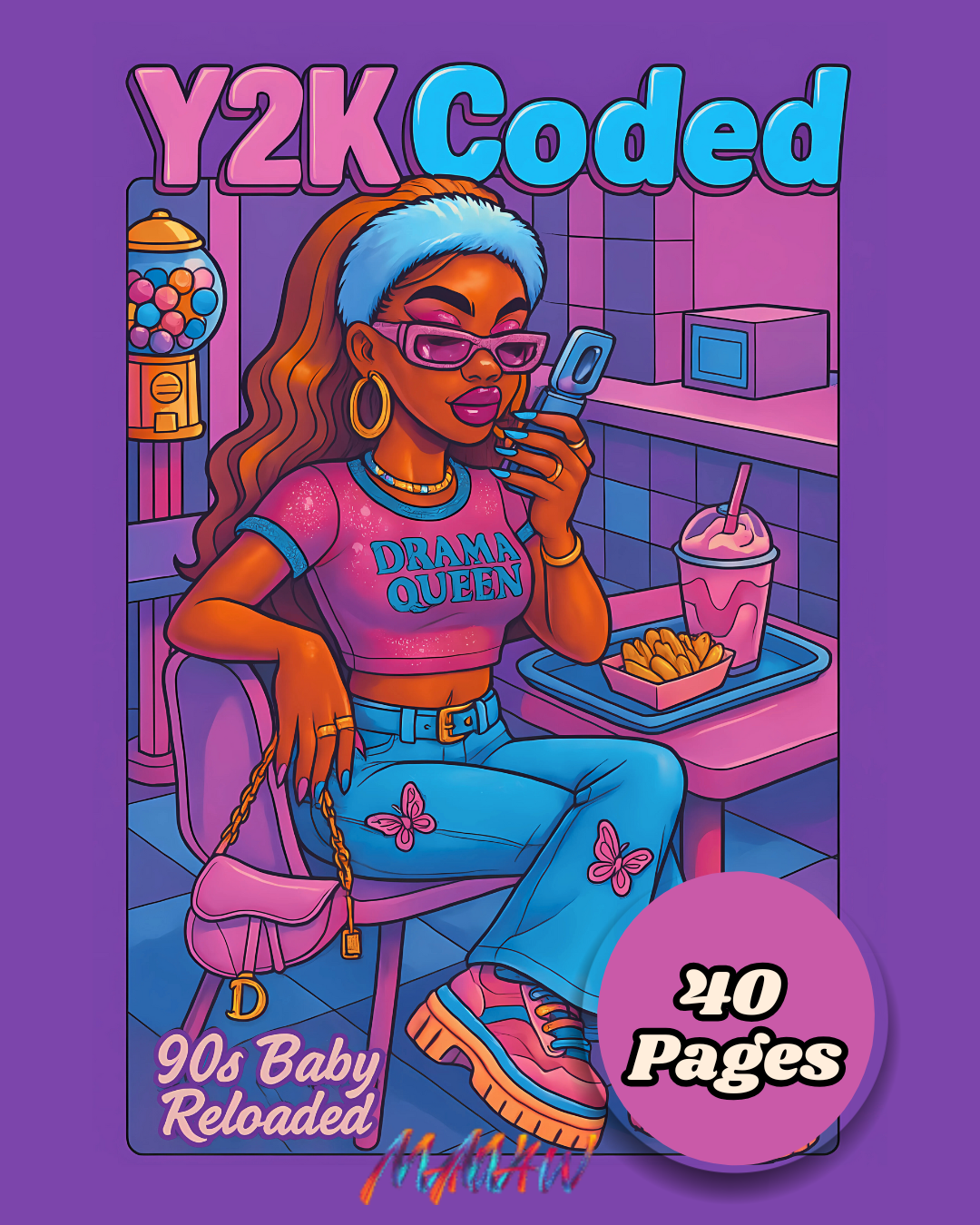 Livre de Coloriage – Vibes 2000’s Black Girls